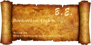 Bontovics Endre névjegykártya